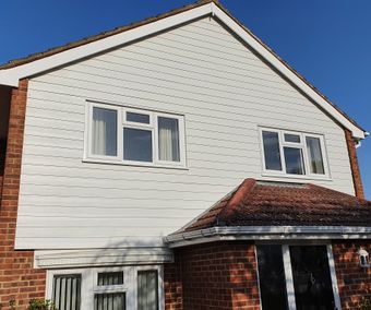 Artic White Hardie Plank Cladding installed in Gillingham, Kent ME8